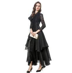 Lace elegant fairy style early spring dress 250604