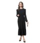 Solid color long-sleeved office lady dress 250707
