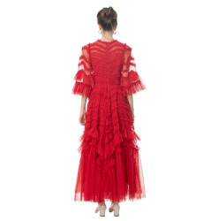 Princess-style long evening dress with a large tulle skirt 250203