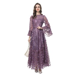Elegant and light luxury evening dress, heavy sequin mesh slimming dress 250701