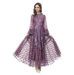 Elegant and light luxury evening dress, heavy sequin mesh slimming dress 250701